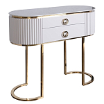 Консоль с белая овальная с мраморной столешницей Thoroughbass  варинант исполнения - 1 | Loft Concept в Ижевске