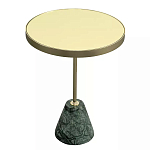 Кофейный столик с круглой зеркальной столешницей и мраморным основанием Stable Base варинант исполнения - 1 | Loft Concept в Ижевске