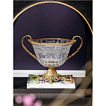 Чаша из прозрачного стекла с ручками и ободком из бронзы Eden Garden варинант исполнения - 2 | Loft Concept в Ижевске