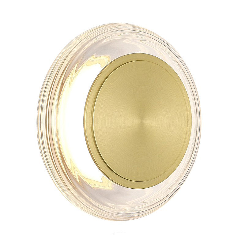 Бра круглое золото/прозрачный Plumpness LED 7 Золотой Прозрачное Стекло в Ижевске | Loft Concept 