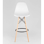 Пластиковый барный стул на ножках из массива бука Eames White варинант исполнения - 5 | Loft Concept в Ижевске