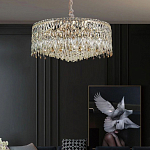 Люстра круглая с хрустальными подвесками на золотистом каркасе Roul Crystal Light варинант исполнения - 12 | Loft Concept в Ижевске