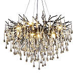 Люстра черная с прозрачными стеклянными подвесками в форме капель FAIRYTREE Light варинант исполнения - 3 | Loft Concept в Ижевске