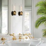 Бра для ванных комнат с прозрачным стеклянным плафоном в форме цилиндра Hinkley варинант исполнения - 17 | Loft Concept в Ижевске