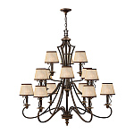 Люстра бронзового цвета с бежевыми абажурами из органзы в классическом стиле Hinkley варинант исполнения - 2 | Loft Concept в Ижевске