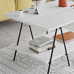 Стол журнальный с белой прямоугольной столешницей и полкой ESSEL WHITE варинант исполнения - 3 | Loft Concept в Ижевске