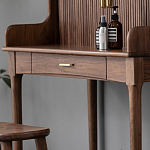 Туалетный стол деревянный с ящиком и зеркалом Moon Walnut Furniture варинант исполнения - 7 | Loft Concept в Ижевске