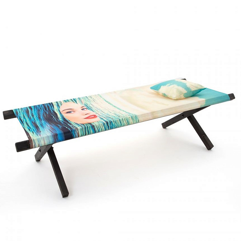 Шезлонг Seletti Poolbed Seagirl Черный Голубой в Ижевске | Loft Concept 