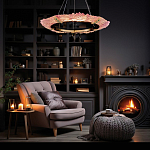 Люстра в форме кольца розовая Warm Pink Light варинант исполнения - 6 | Loft Concept в Ижевске