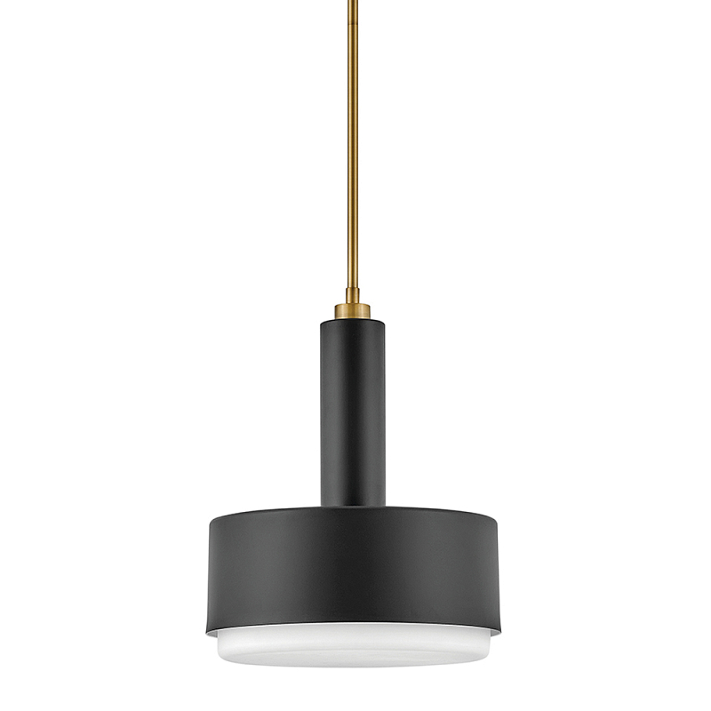 Подвесной светильник цилиндрический с белым плафоном Hinkley Латунь Бронза Белый в Ижевске | Loft Concept 