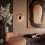 Бра с волнообразным стеклянным плафоном и вставкой из мрамора Liquid Stone варинант исполнения - 15 | Loft Concept в Ижевске