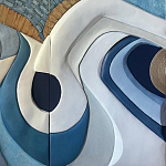 Арт-объект ручной работы Blue Abstraction из 4-х панелей варинант исполнения - 4 | Loft Concept в Ижевске