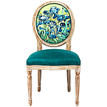 Стул из натурального бука зелёный с цветочным принтом Impressionism in Color варинант исполнения - 1 | Loft Concept в Ижевске