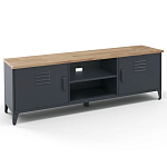 ТВ-тумба из металла и столешницей из массива дуба Metal Wood TV-Stand варинант исполнения - 2 | Loft Concept в Ижевске