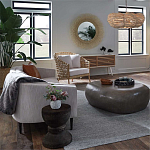 Круглая люстра волнистой формы с декором из круглых деревянных бусин White Wooden Beads Chandelier варинант исполнения - 2 | Loft Concept в Ижевске