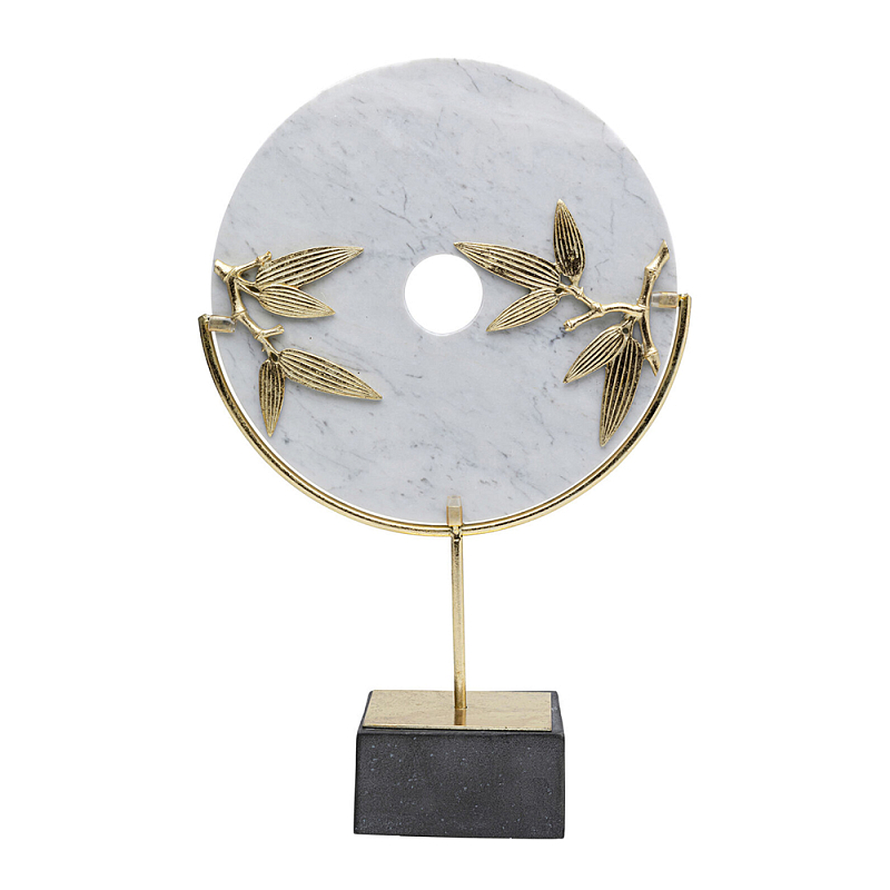 Декоративный арт-объект из мрамора Marble Ring Белый Мрамор Bianco Золотой Черный в Ижевске | Loft Concept 