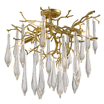 Люстра потолочная с прозрачными стеклянными подвесками в форме капель Droplet Chandelier варинант исполнения - 3 | Loft Concept в Ижевске