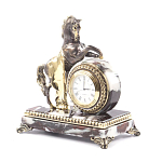 Часы настольные бронзовые с декором в виде коня Horse Stone Clock варинант исполнения - 8 | Loft Concept в Ижевске