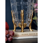 Ваза из прозрачного стекла с бронзовыми ножками и фигурками попугаев Eden Garden porcelain and bronze варинант исполнения - 4 | Loft Concept в Ижевске