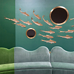 Обои с вышивкой ручной работы Deco Fish Original colourway варинант исполнения - 1 | Loft Concept в Ижевске