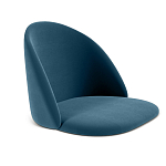 Барный стул со спинкой и металлической подставкой на 4-х деревянных ножках Синий Велюр Vendramin Chair варинант исполнения - 2 | Loft Concept в Ижевске