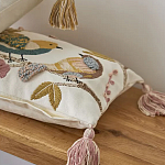 Чехол на подушку с кисточками и вышивкой птиц Ethnic mix Birds Rect варинант исполнения - 5 | Loft Concept в Ижевске