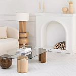 Дизайнерский журнальный стол с прозрачной столешницей и ножками в форме геометрических фигур Pytusin варинант исполнения - 3 | Loft Concept в Ижевске