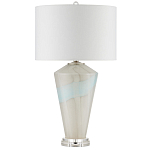 Настольная лампа стеклянная с тканевым абажуром Edges варинант исполнения - 4 | Loft Concept в Ижевске