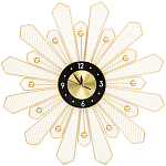 Часы настенные из металла в виде солнца с чёрным циферблатом Mirror Tower Clock варинант исполнения - 1 | Loft Concept в Ижевске