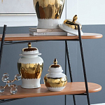Ваза белая с крышкой и золотистыми фрагментами 46 см Chinoiserie Ceramics варинант исполнения - 2 | Loft Concept в Ижевске