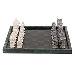 Шахматы Русские сказки с доской из натурального камня Змеевик Decorative Thematic Chess варинант исполнения - 1 | Loft Concept в Ижевске