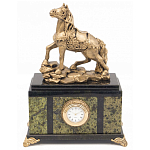 Часы настольные из натурального камня с декором в виде коня Horse Stone Clock варинант исполнения - 1 | Loft Concept в Ижевске