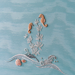 Обои с вышивкой ручной работы Amami Waves Moonbeam colourway on silk moire варинант исполнения - 5 | Loft Concept в Ижевске