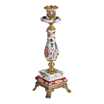 Подсвечник с цветочной росписью из фарфора с бронзовыми элементами Eden Garden варинант исполнения - 2 | Loft Concept в Ижевске