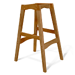 Барный стул со спинкой на 4-х деревянных ножках Сиреневый Велюр Ava Charm варинант исполнения - 4 | Loft Concept в Ижевске