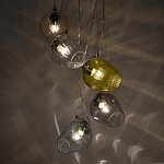 Люстра каскадная с 5-ю разноцветными стеклянными плафонами Kaleido варинант исполнения - 4 | Loft Concept в Ижевске