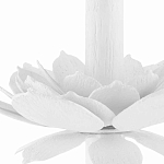 Торшер с декором в виде белого цветка магнолии на каркасе и черным абажуром White Magnolia варинант исполнения - 2 | Loft Concept в Ижевске