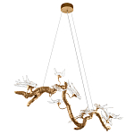 Люстра подвесная линейная с прозрачными стеклянными птичками на ветвях Serip Voa варинант исполнения - 4 | Loft Concept в Ижевске