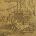 Обои ручная роспись Views of Italy Sepia варинант исполнения - 2 | Loft Concept в Ижевске