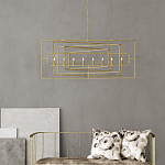 Люстра золотая из пересекающихся прямоугольных элементов Thin Intersecting Rectangles варинант исполнения - 3 | Loft Concept в Ижевске