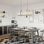 Люстра прямоугольная цвета латунь с прозрачными рифлеными цилиндрическими плафонами Kichler варинант исполнения - 8 | Loft Concept в Ижевске