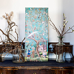 Постер на холсте в стиле шинуазри с изображением сада Chinoiserie Gazebo in the Imperial Garden Poster варинант исполнения - 4 | Loft Concept в Ижевске