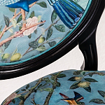 Стул из массива бука бирюзовый с изображением птиц в саду Turquoise Chinoiserie Bird Chair варинант исполнения - 2 | Loft Concept в Ижевске