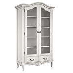 Шкаф книжный белый из массива бука с 5-ю полками и 2-мя ящиками в стиле прованс White Provence варинант исполнения - 1 | Loft Concept в Ижевске