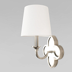 Бра с белым текстильным абажуром и декоративным основанием в виде четырехлистника с зеркальной вставкой Vitorino варинант исполнения - 20 | Loft Concept в Ижевске