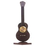 Часы настольные в виде гитары из натурального камня Обсидиан Stone Clock варинант исполнения - 3 | Loft Concept в Ижевске