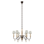 Люстра на металлическом основании с 6-ю белыми тканевыми абажурами Terrain варинант исполнения - 1 | Loft Concept в Ижевске