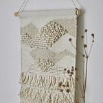 Панно из шерсти и хлопка с узором Beige Calista Serene варинант исполнения - 6 | Loft Concept в Ижевске