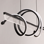 Люстра линейная черного цвета с волнообразным металлическим элементом Luke Lampco Tracer Lamp варинант исполнения - 7 | Loft Concept в Ижевске