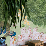 Обои ручная роспись Dandaka Glades Original colourway on painted Xuan paper варинант исполнения - 2 | Loft Concept в Ижевске